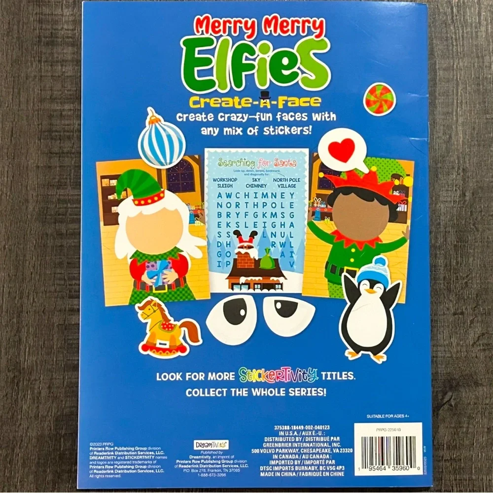 💞 New Merry Merry Elfies Create-A-Face Coloring & Activity Sticker Book